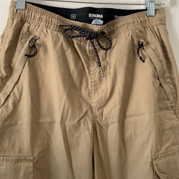 Sonoma Flexwear Mens Cargo Pants Size S Tan - Picture 2 of 11